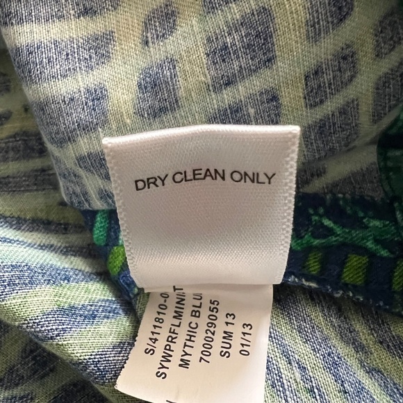 Banana Republic Tropical Leaves Linen Blend Mini Skirt Mythic Blue Size 4 EUC - Picture 7 of 8